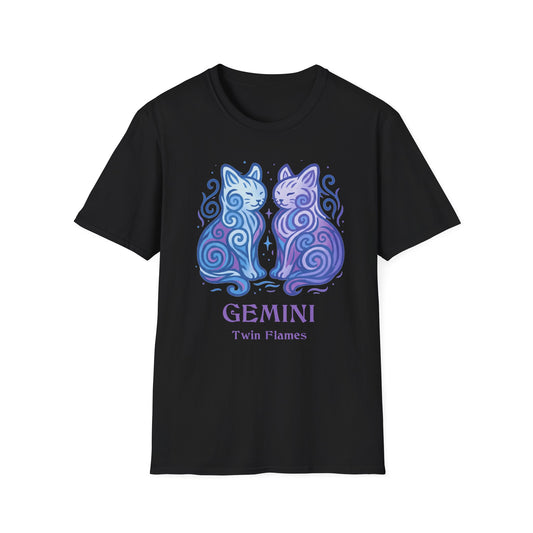 Gemini Zodiac Cat T-Shirt — Gemini Astrological Sign with Cat Graphic