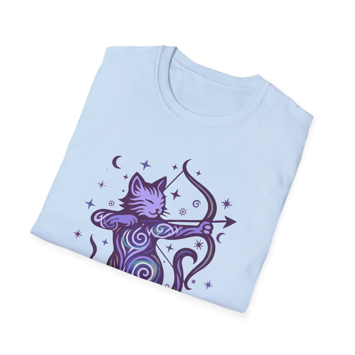 Sagittarius Zodiac Cat T-Shirt — Sagittarius Astrological Sign with Cat Graphic
