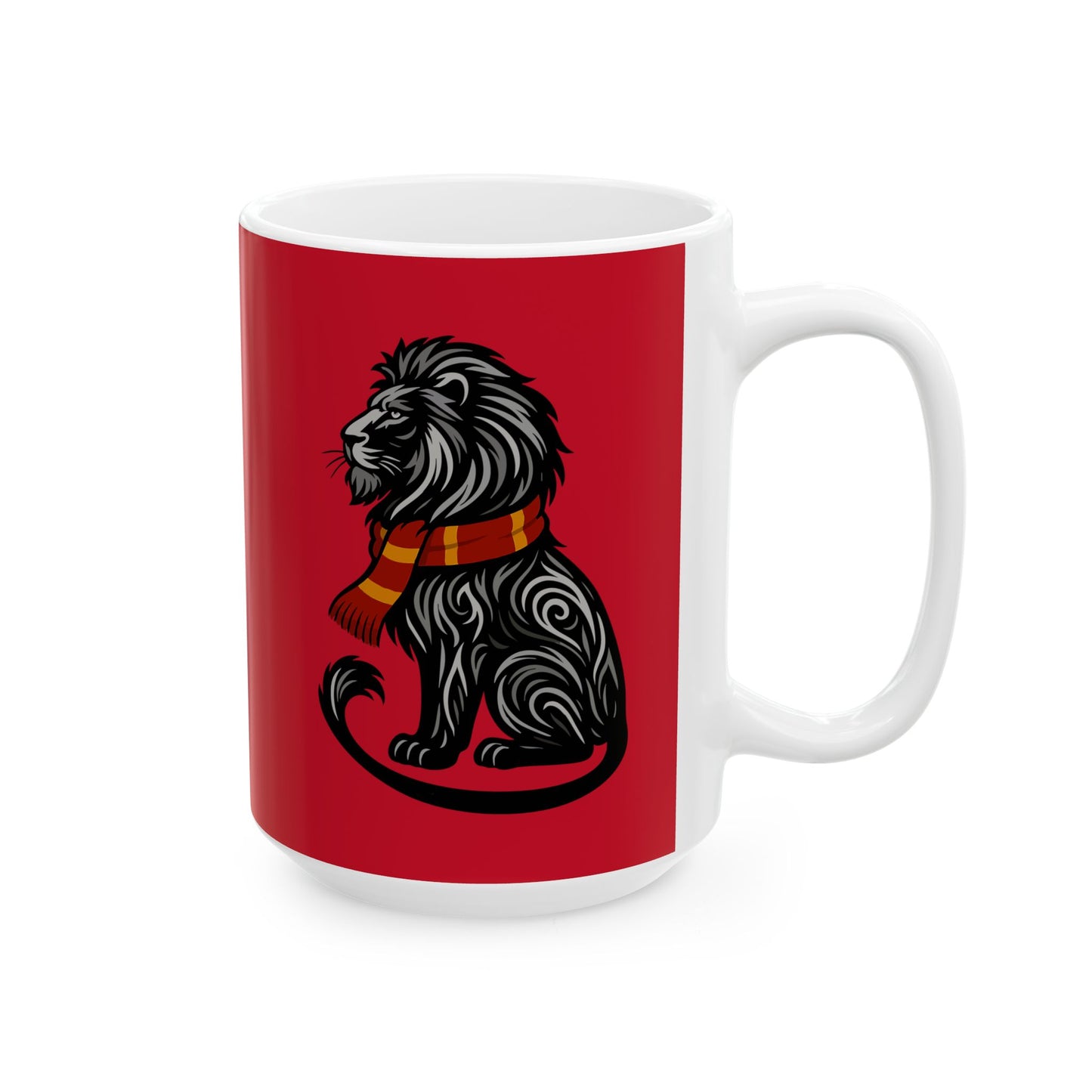 Gryffin-Lion House Mug - Red | Wizard Coffee Cup 11 or 15 oz