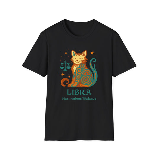 Libra Zodiac Cat T-Shirt — Libra Astrological Sign with Cat Graphic