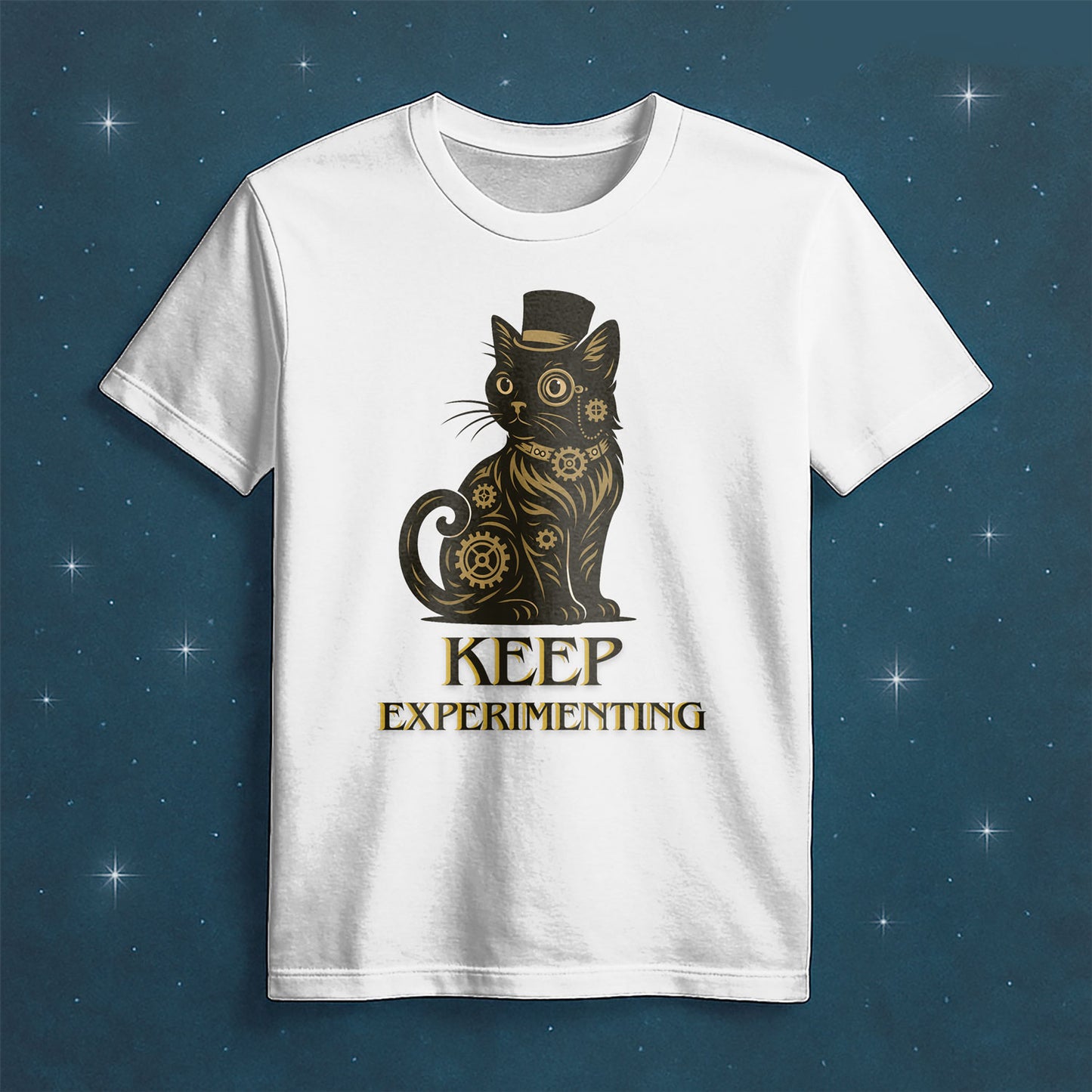 Keep Experimenting Steampunk Cat Tee