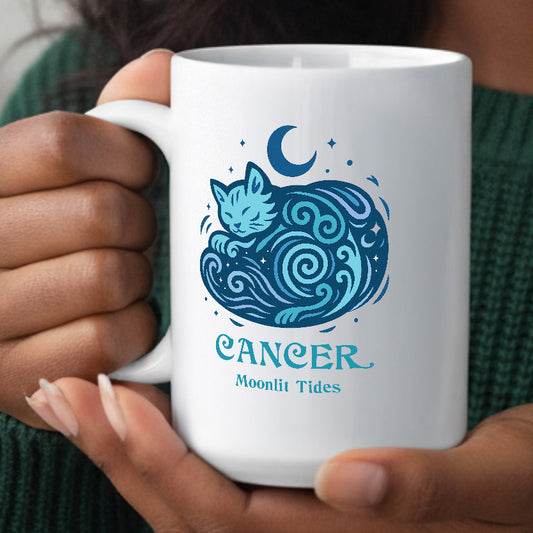 Cancer Zodiac Cat Mug | Astrological Sign Mug 11 and 15 oz