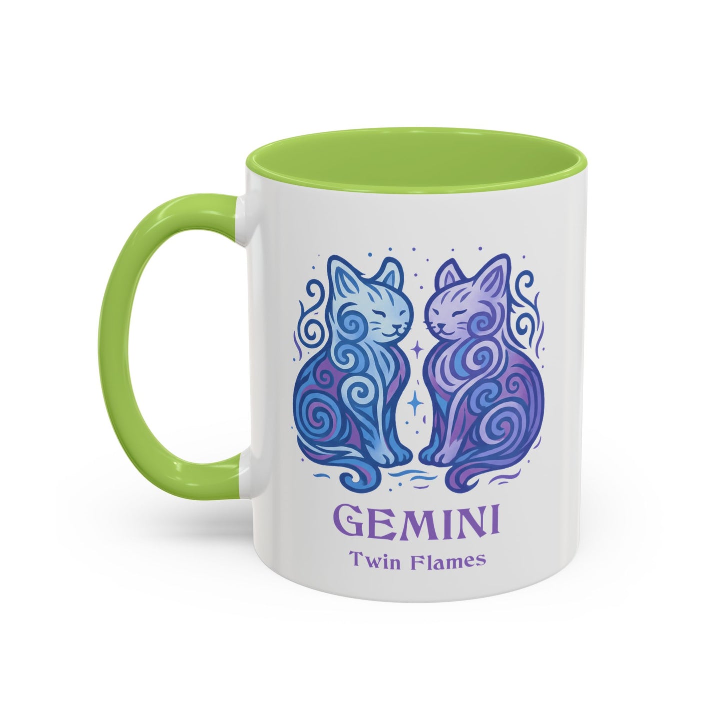 Gemini Zodiac Cat Mug - Color Pop | Astrological Sign Coffee Cup 11 or 15 oz