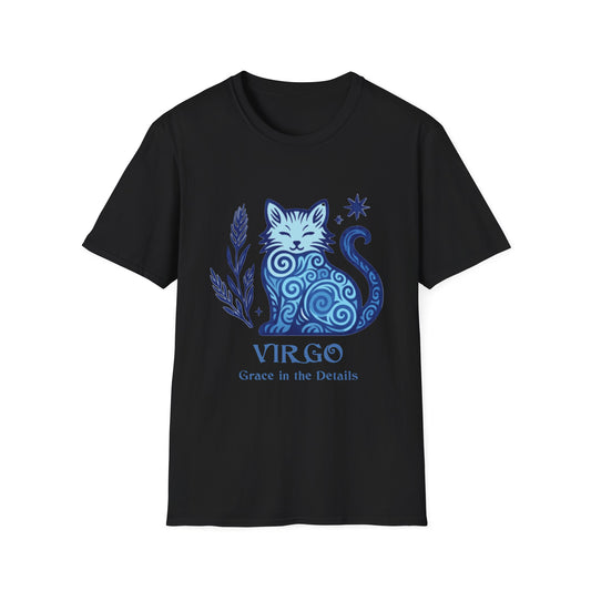 Virgo Zodiac Cat T-Shirt — Virgo Astrological Sign with Cat Graphic