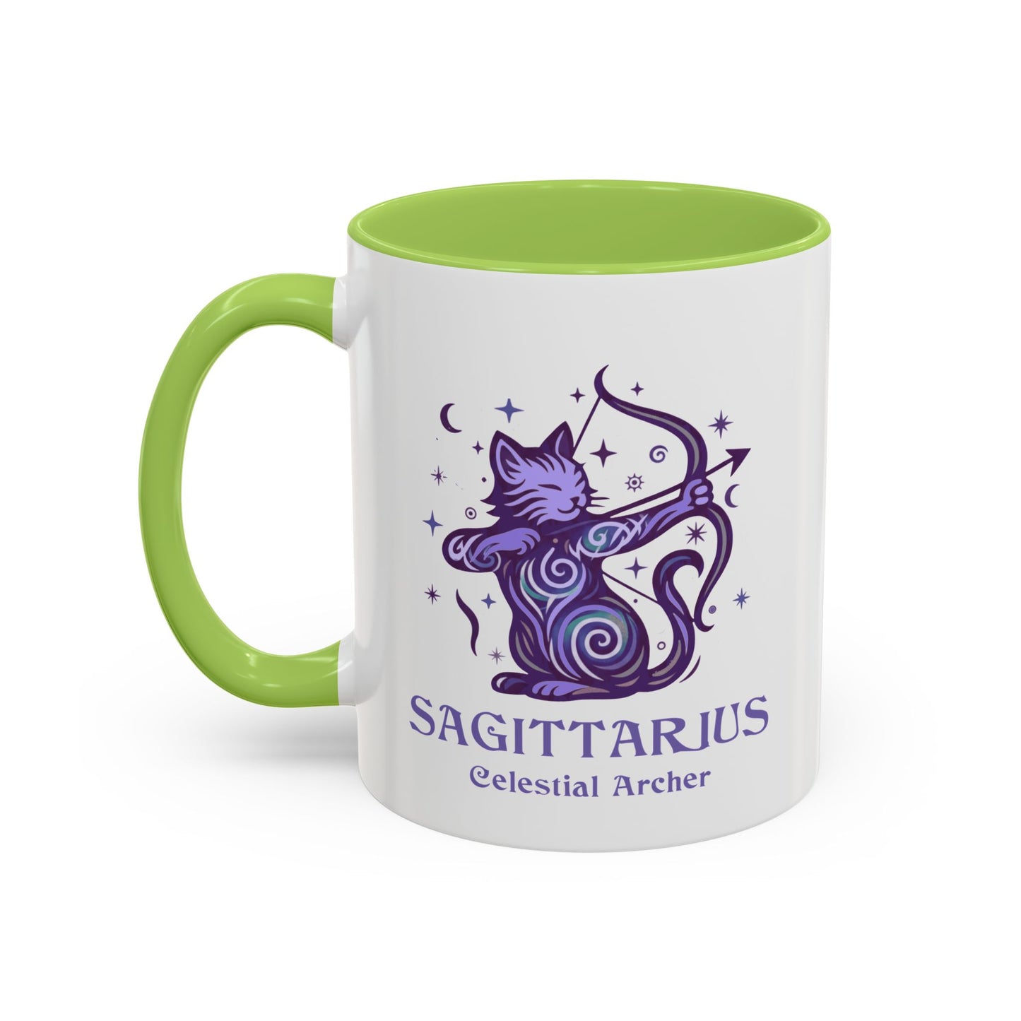 Sagittarius Zodiac Cat Mug - Color Pop | Astrology Coffee Mug 11 or 15 oz
