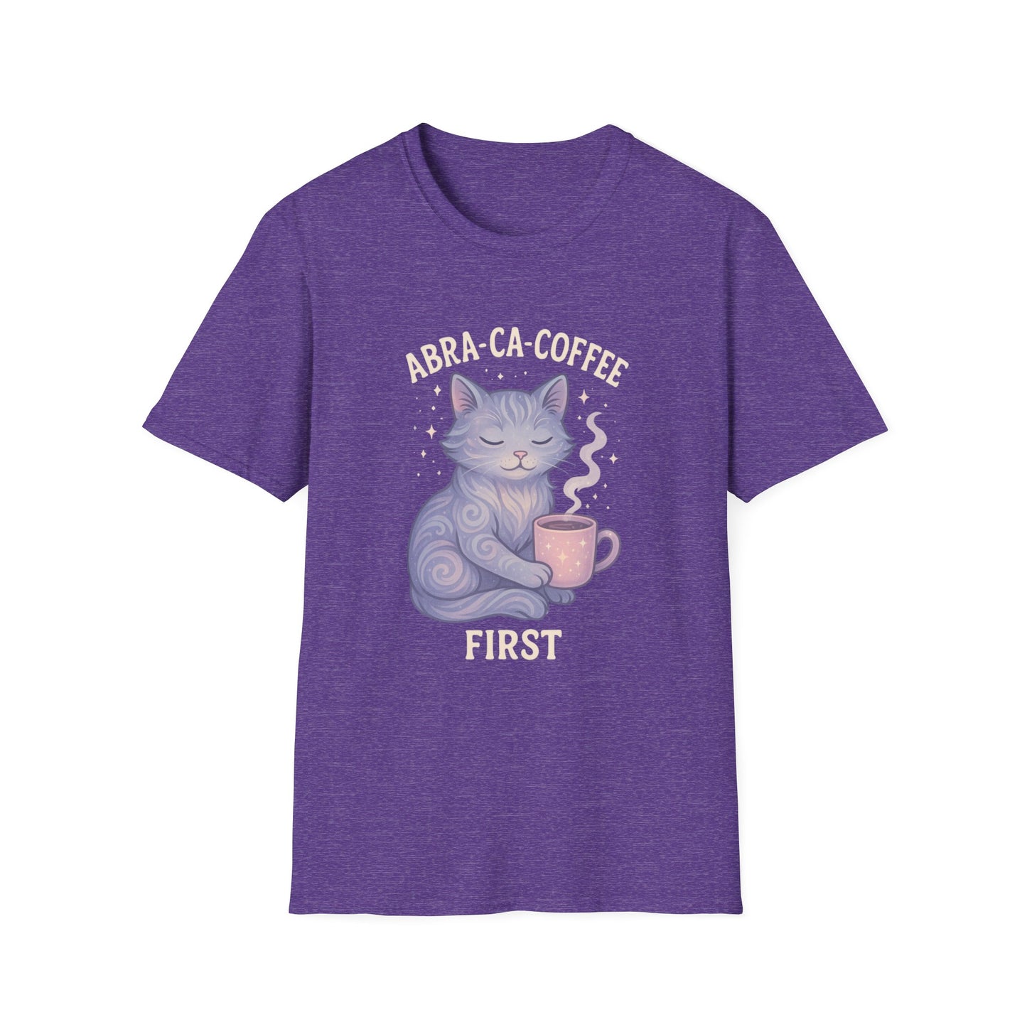 Abra-ca-coffee First T-Shirt | Cute Cat Tee, Pet Lover Gift, Animal Lover Shirt, Coffee Lover Gift