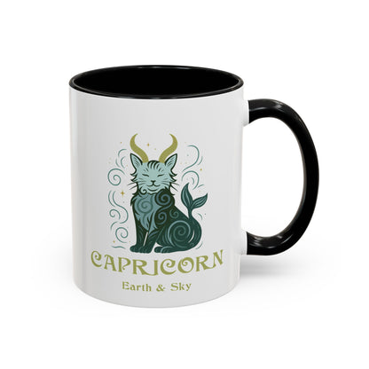 Capricorn Zodiac Cat Mug - Color Pop | Astrological Sign Coffee Cup 11 or 15 oz
