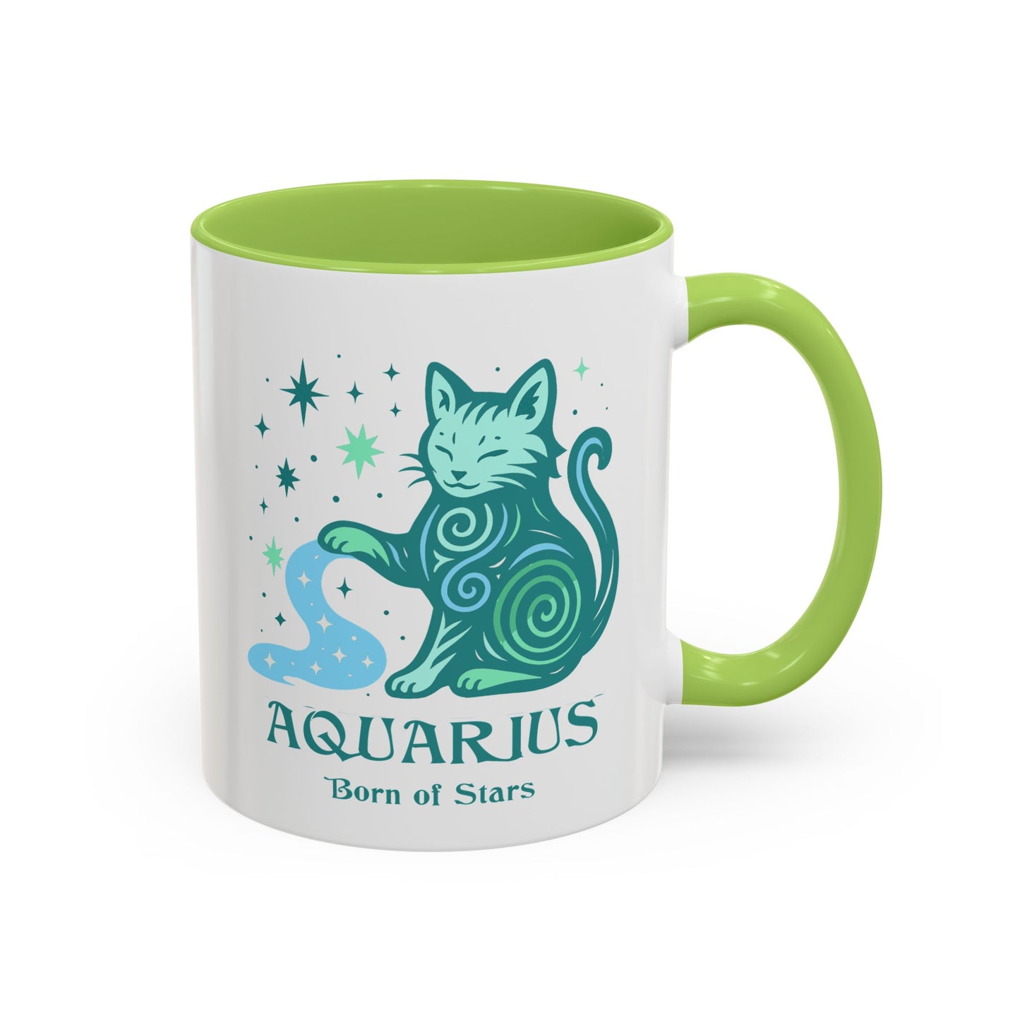 Aquarius Zodiac Cat Mug - Color Pop | Astrological Sign Coffee Cup 11 or 15 oz