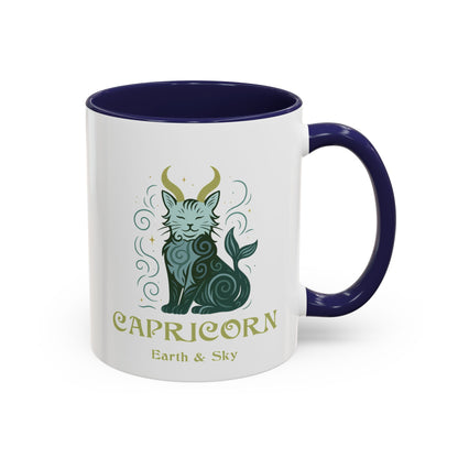 Capricorn Zodiac Cat Mug - Color Pop | Astrological Sign Coffee Cup 11 or 15 oz