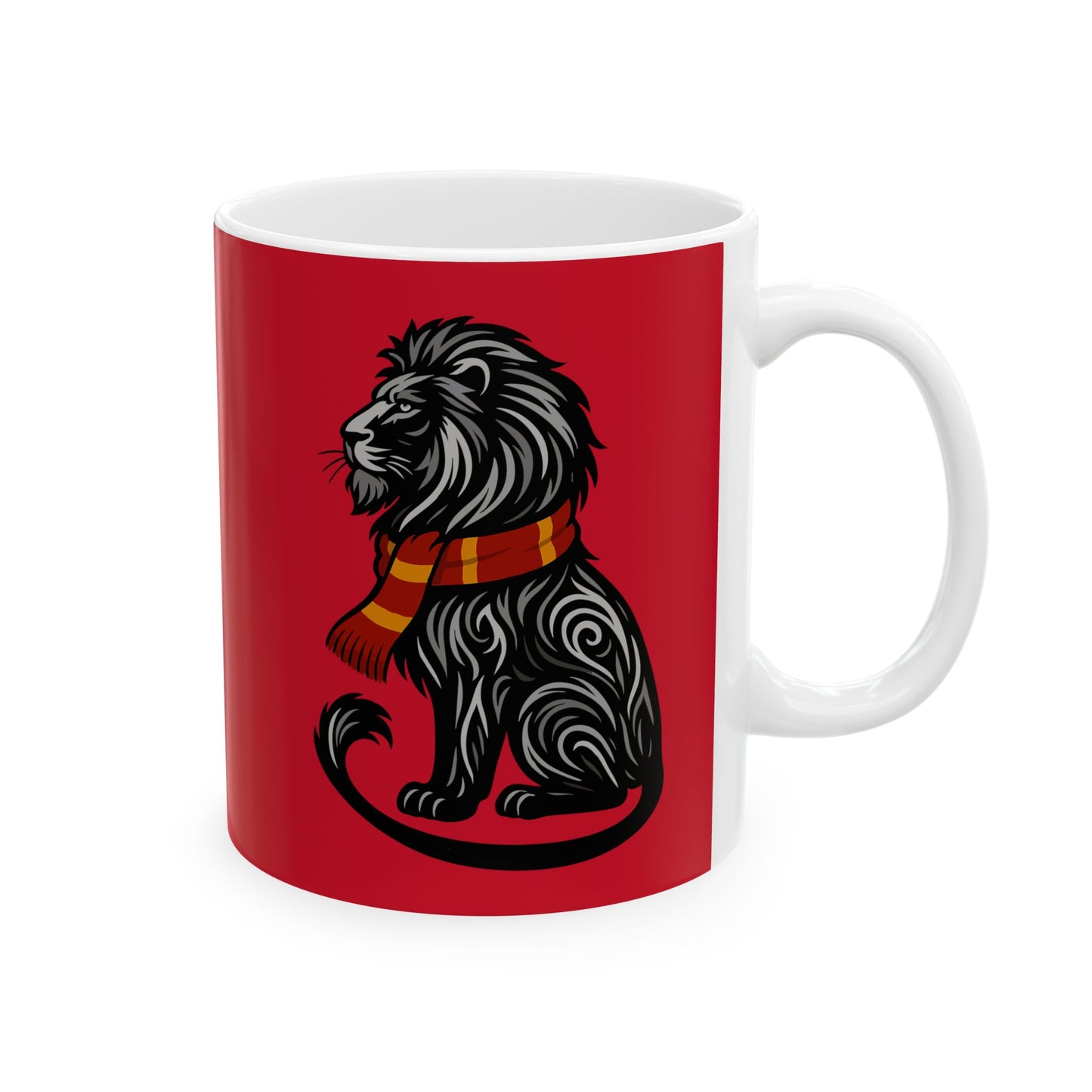 Gryffin-Lion House Mug - Red | Wizard Coffee Cup 11 or 15 oz