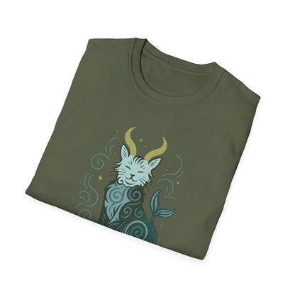 Capricorn Zodiac Cat T-Shirt — Capricorn Astrological Sign with Cat Graphic