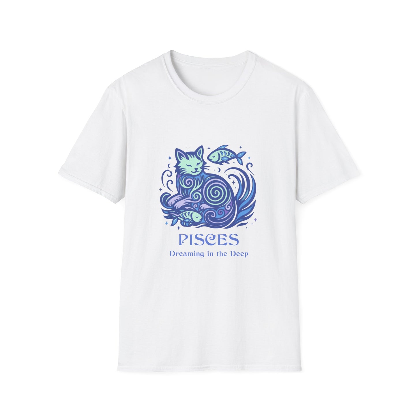 Pisces Zodiac Cat T-Shirt — Pisces Astrological Sign with Cat Graphic