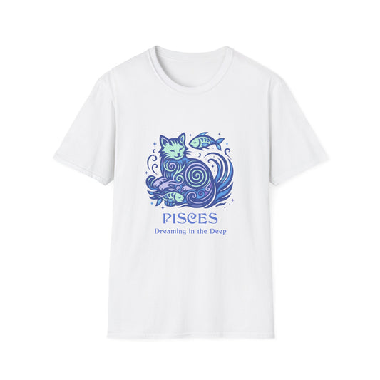 Pisces Zodiac Cat T-Shirt — Pisces Astrological Sign with Cat Graphic