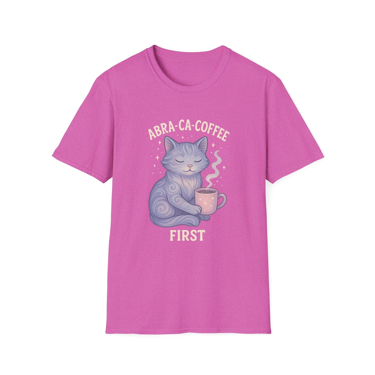 Abra-ca-coffee First T-Shirt | Cute Cat Tee, Pet Lover Gift, Animal Lover Shirt, Coffee Lover Gift