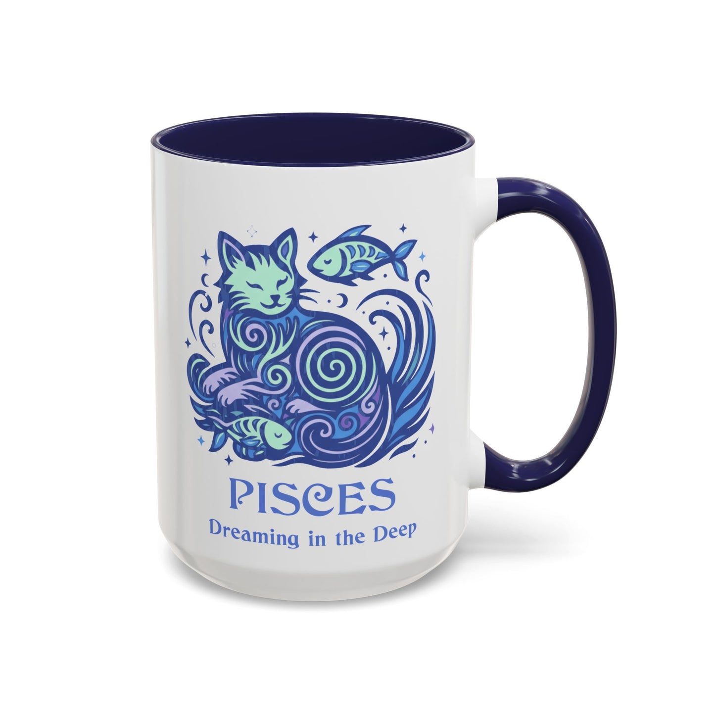 Pisces Zodiac Cat Mug - Color Pop| Astrological Sign Coffee Cup 11 or 15 oz