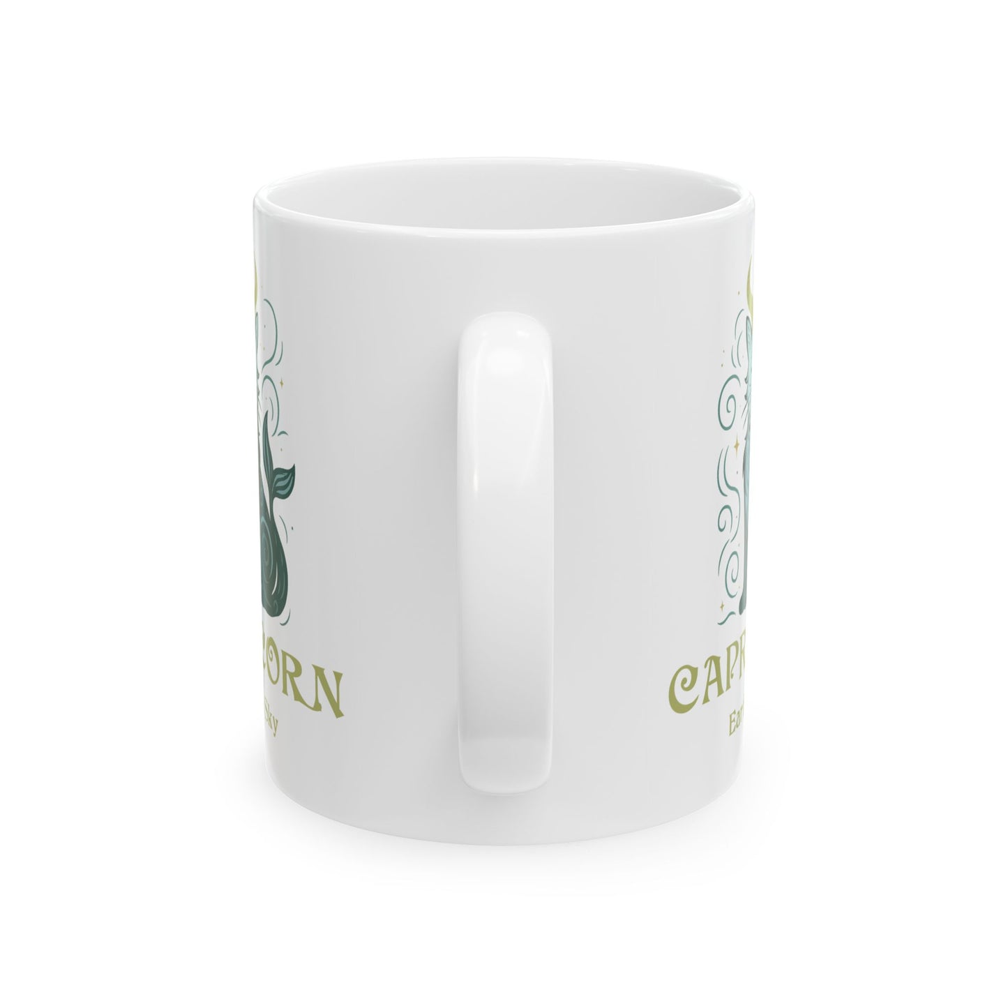 Capricorn Zodiac Cat Mug - White | Astrological Sign Coffee Cup 11 or 15 oz