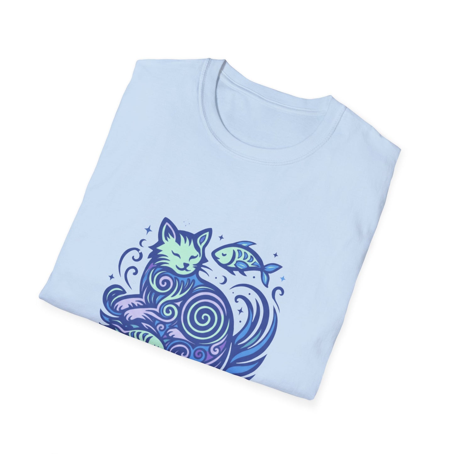 Pisces Zodiac Cat T-Shirt — Pisces Astrological Sign with Cat Graphic