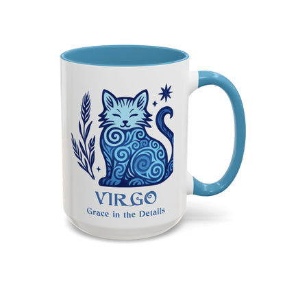Virgo Zodiac Cat Mug - Color Pop | Astrological Sign Coffee Mug 11 or 15 oz