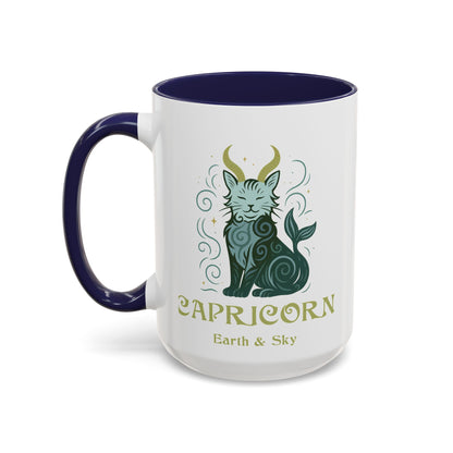 Capricorn Zodiac Cat Mug - Color Pop | Astrological Sign Coffee Cup 11 or 15 oz
