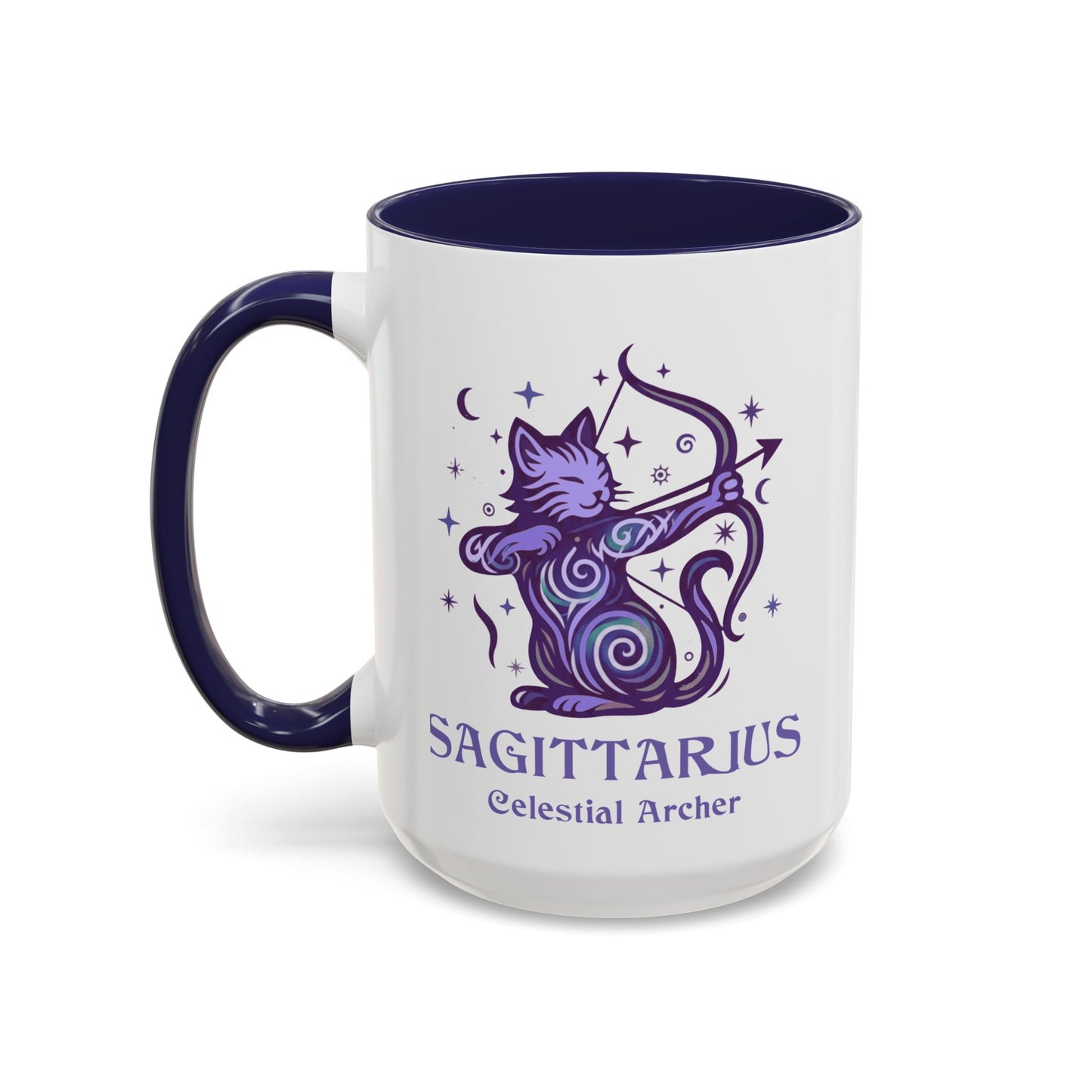 Sagittarius Zodiac Cat Mug - Color Pop | Astrology Coffee Mug 11 or 15 oz