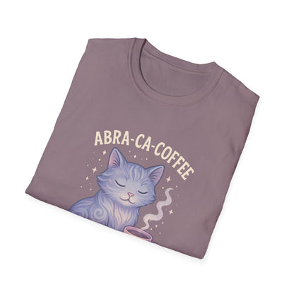 Abra-ca-coffee First T-Shirt | Cute Cat Tee, Pet Lover Gift, Animal Lover Shirt, Coffee Lover Gift