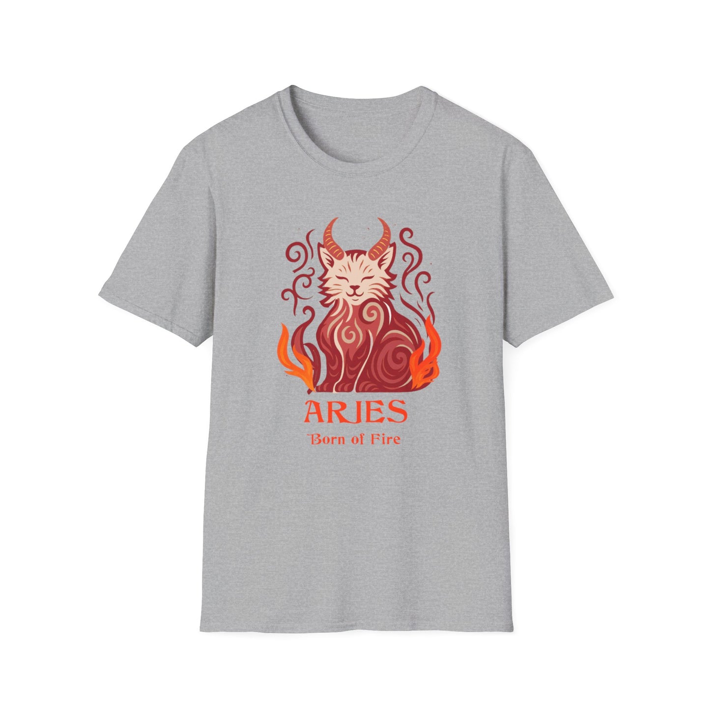 Aries Zodiac Cat T-Shirt — Aries Astrological Sign with Cat Graphic
