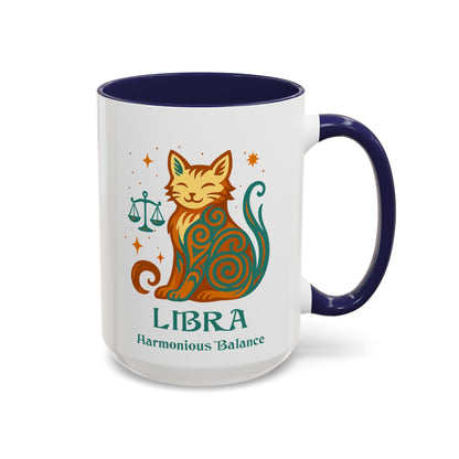 Libra Zodiac Cat Mug - Color Pop | Astrological Sign Coffee Cup 11 or 15 oz