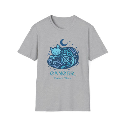 Cancer Zodiac Cat T-Shirt — Cancer Astrological Sign with Cat Graphic
