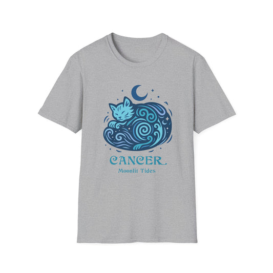 Cancer Zodiac Cat T-Shirt — Cancer Astrological Sign with Cat Graphic