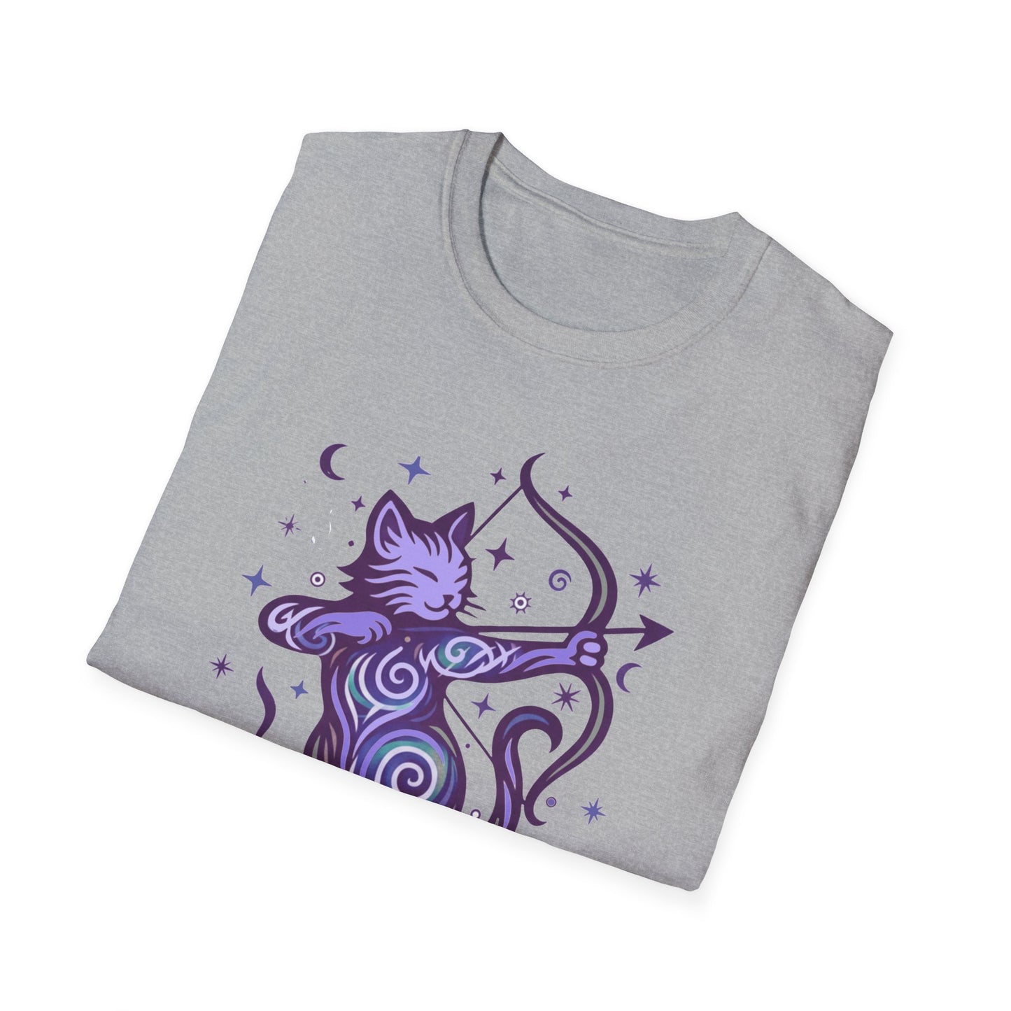 Sagittarius Zodiac Cat T-Shirt — Sagittarius Astrological Sign with Cat Graphic