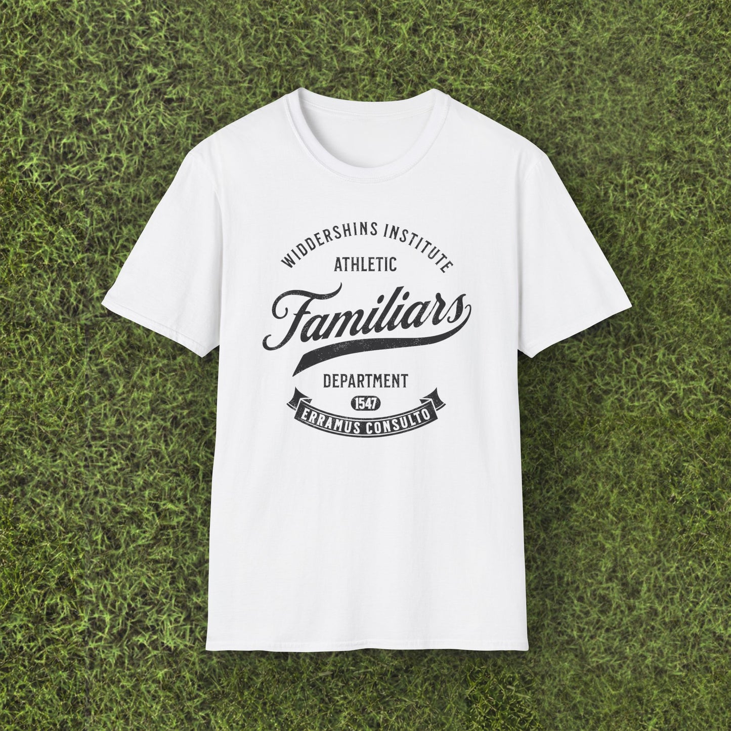 Familiaris Athletic Tee — Widdershins Institute Vintage Script T-Shirt