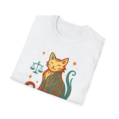 Libra Zodiac Cat T-Shirt — Libra Astrological Sign with Cat Graphic