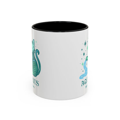 Aquarius Zodiac Cat Mug - Color Pop | Astrological Sign Coffee Cup 11 or 15 oz