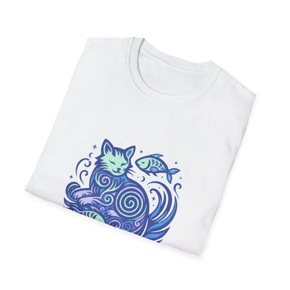 Pisces Zodiac Cat T-Shirt — Pisces Astrological Sign with Cat Graphic