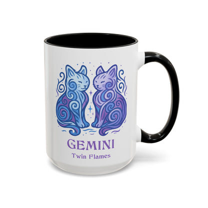 Gemini Zodiac Cat Mug - Color Pop | Astrological Sign Coffee Cup 11 or 15 oz