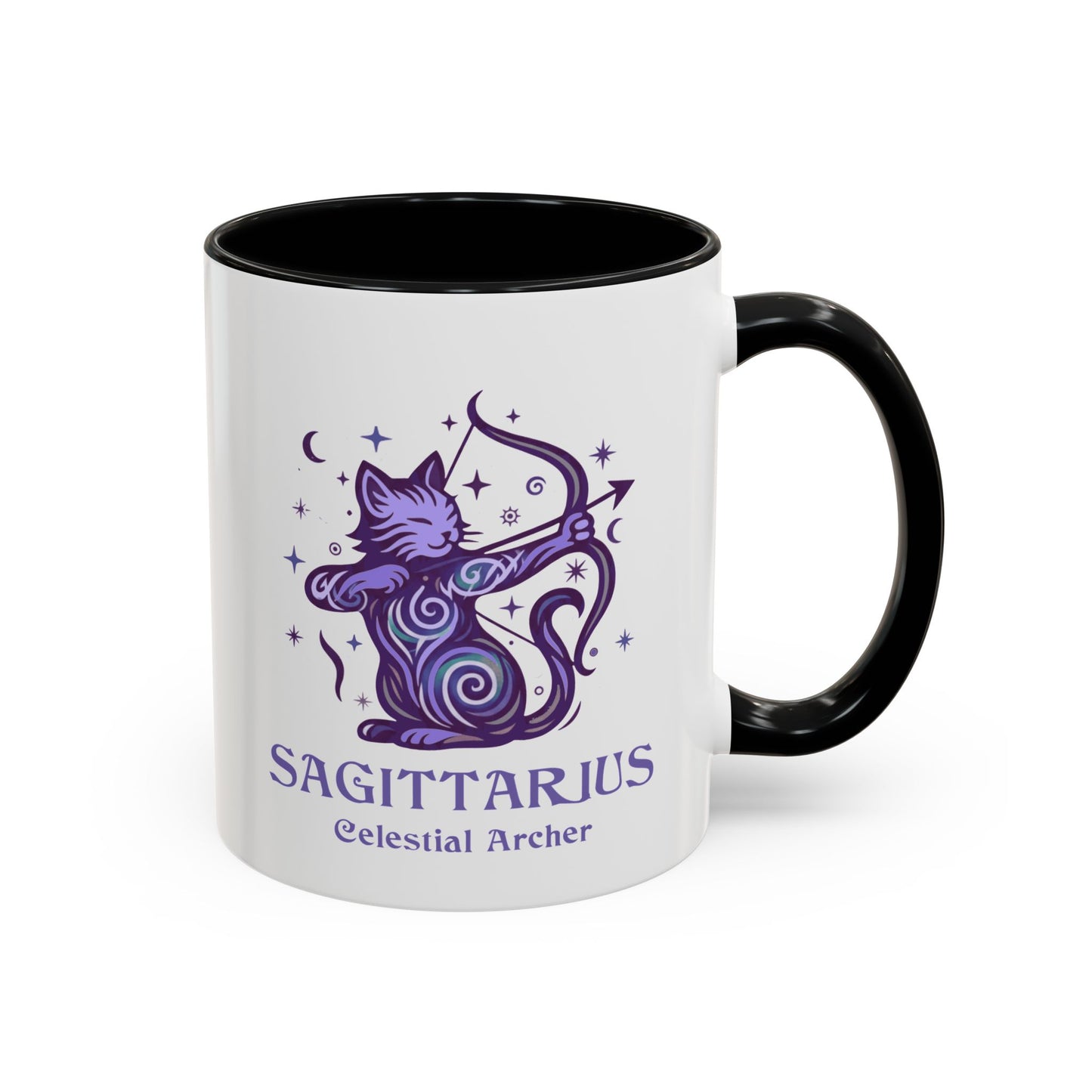 Sagittarius Zodiac Cat Mug - Color Pop | Astrology Coffee Mug 11 or 15 oz
