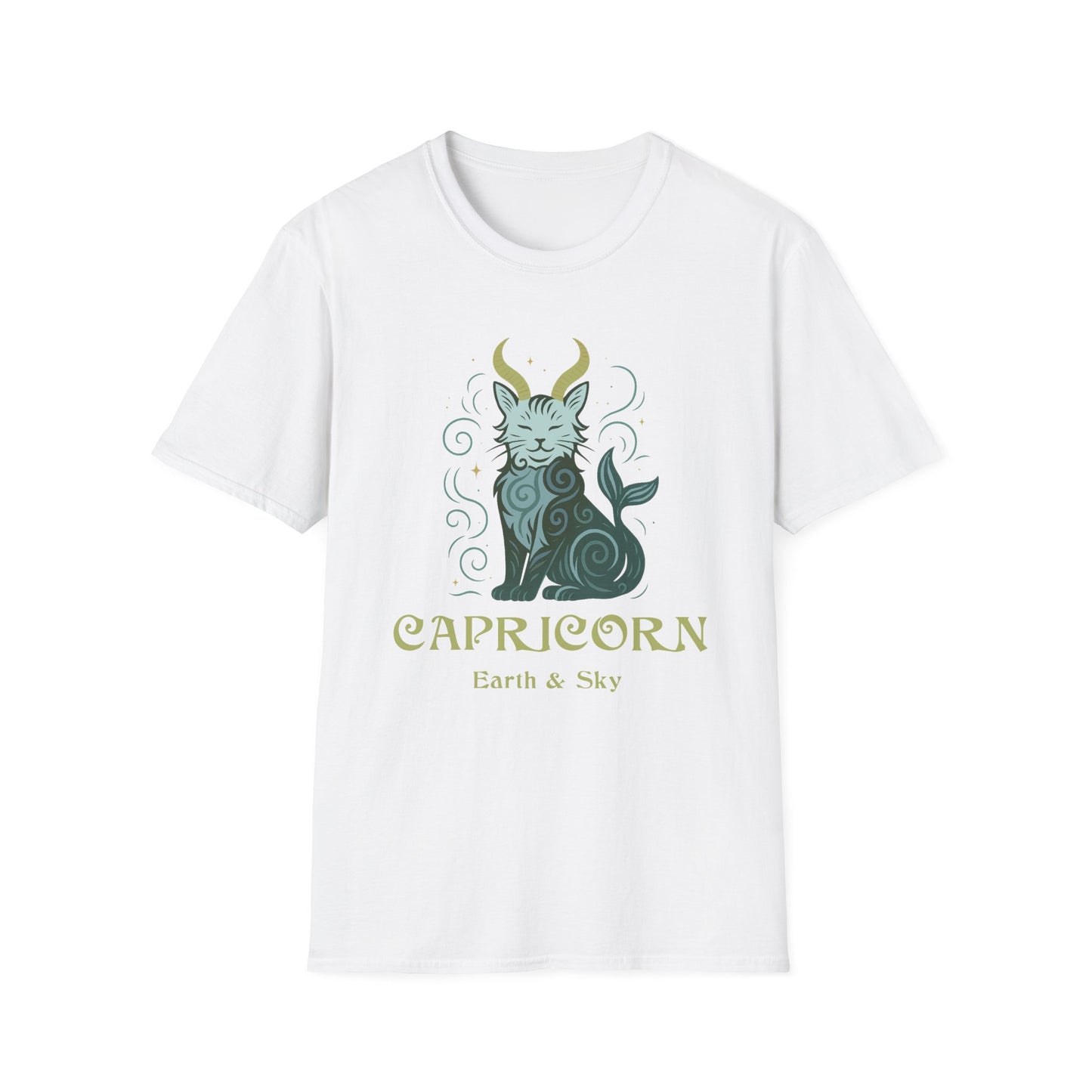 Capricorn Zodiac Cat T-Shirt — Capricorn Astrological Sign with Cat Graphic