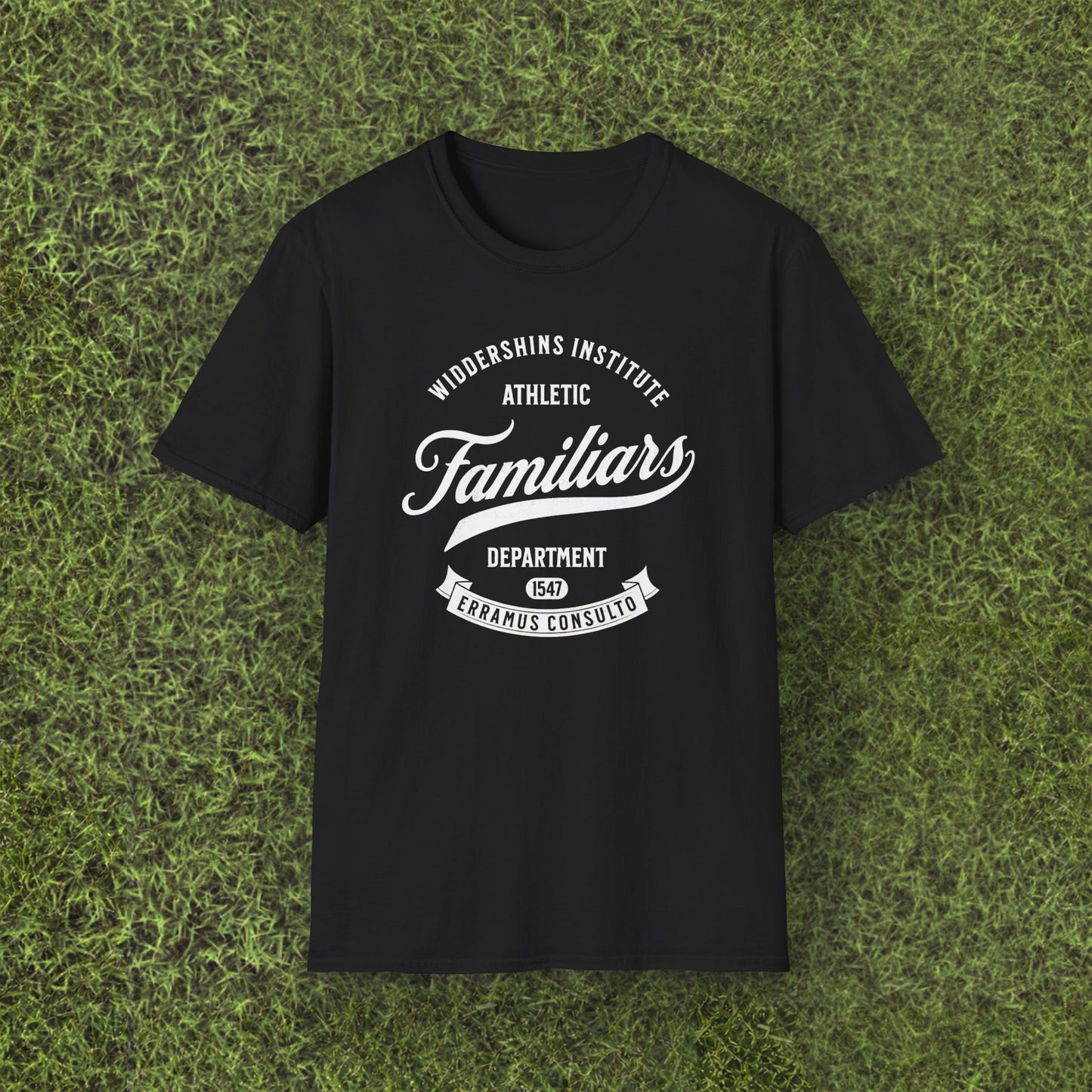 Familiaris Athletic Tee — Widdershins Institute Vintage Script T-Shirt