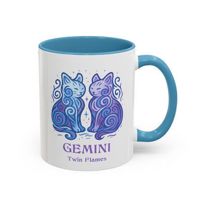 Gemini Zodiac Cat Mug - Color Pop | Astrological Sign Coffee Cup 11 or 15 oz
