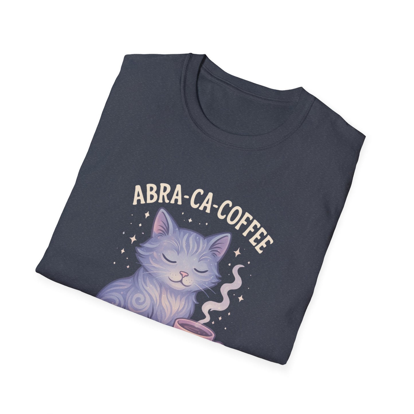 Abra-ca-coffee First T-Shirt | Cute Cat Tee, Pet Lover Gift, Animal Lover Shirt, Coffee Lover Gift