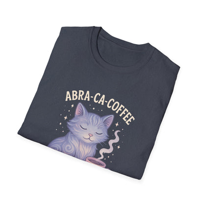 Abra-ca-coffee First T-Shirt | Cute Cat Tee, Pet Lover Gift, Animal Lover Shirt, Coffee Lover Gift