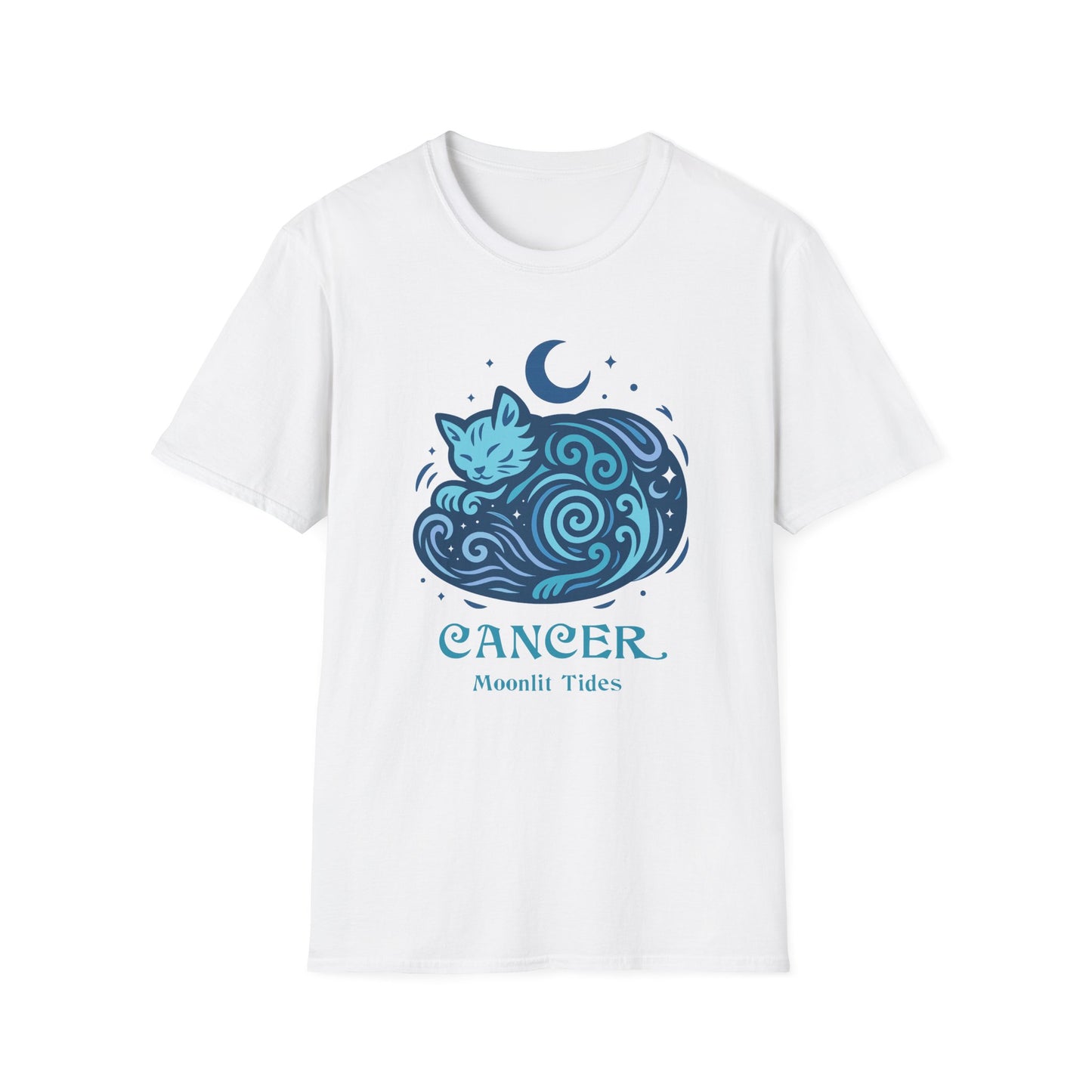 Cancer Zodiac Cat T-Shirt — Cancer Astrological Sign with Cat Graphic