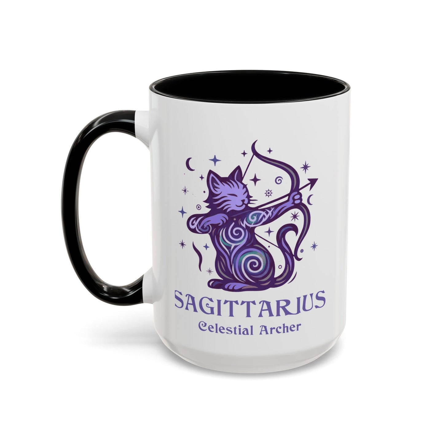 Sagittarius Zodiac Cat Mug - Color Pop | Astrology Coffee Mug 11 or 15 oz