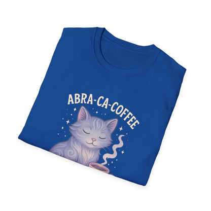 Abra-ca-coffee First T-Shirt | Cute Cat Tee, Pet Lover Gift, Animal Lover Shirt, Coffee Lover Gift