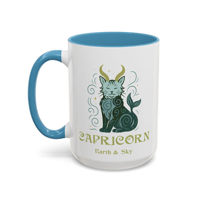 Capricorn Zodiac Cat Mug - Color Pop | Astrological Sign Coffee Cup 11 or 15 oz