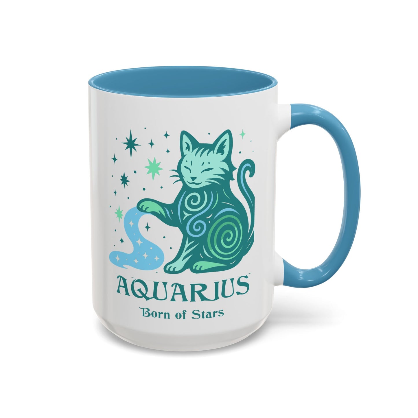 Aquarius Zodiac Cat Mug - Color Pop | Astrological Sign Coffee Cup 11 or 15 oz