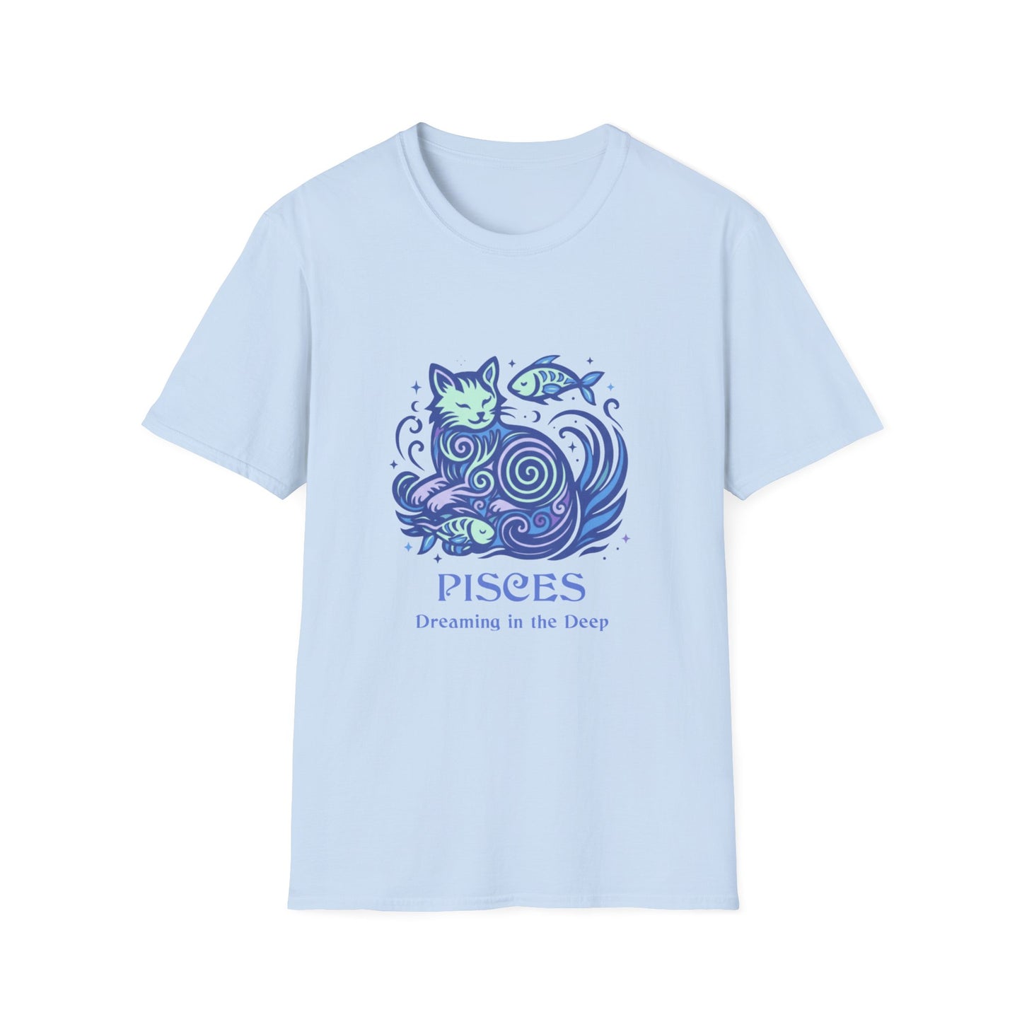 Pisces Zodiac Cat T-Shirt — Pisces Astrological Sign with Cat Graphic