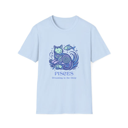Pisces Zodiac Cat T-Shirt — Pisces Astrological Sign with Cat Graphic