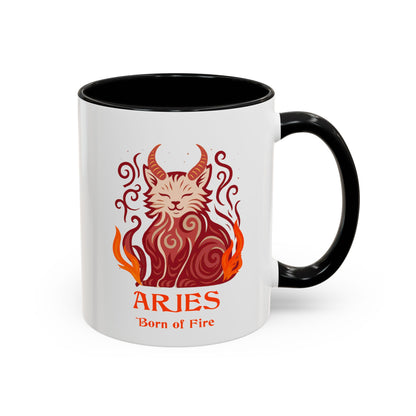 Aries Zodiac Cat Mug - Color Pop | Astrological Sign Coffee Cup 11 or 15 oz