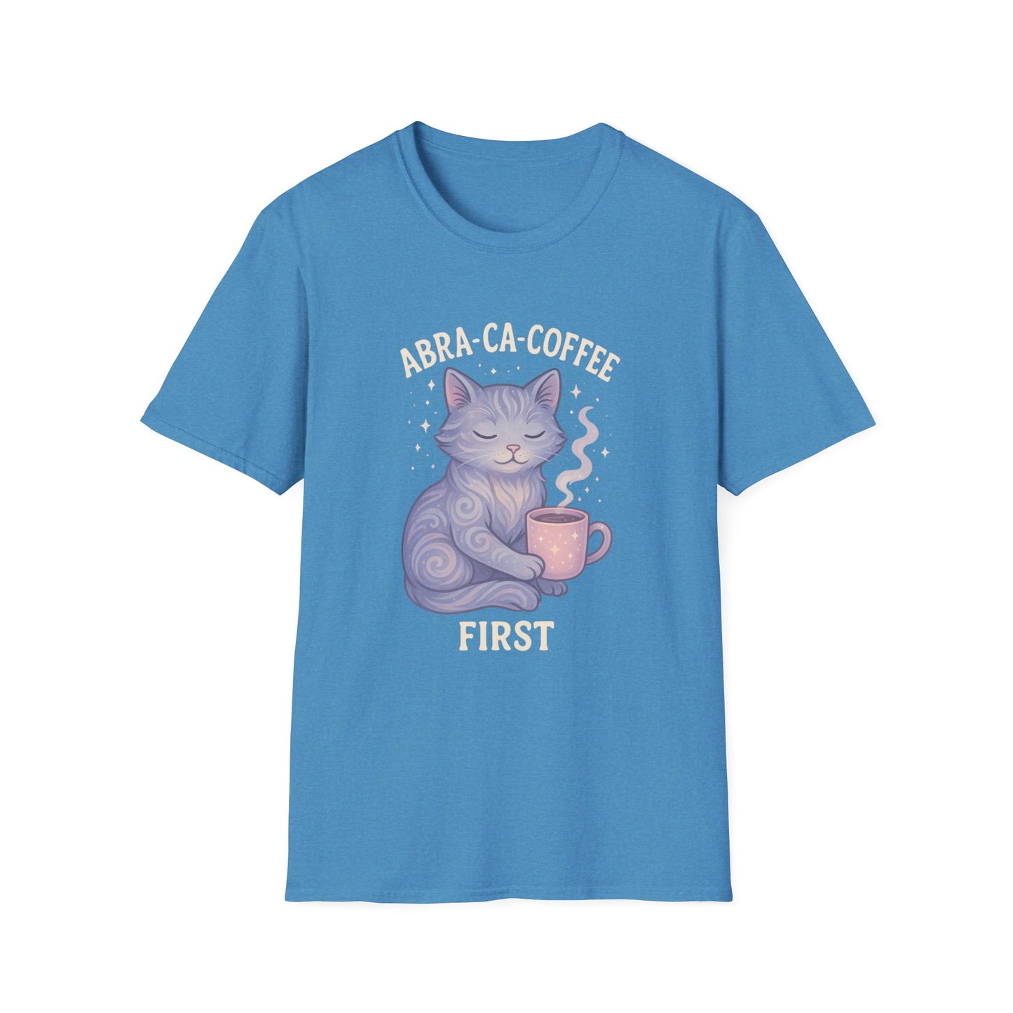 Abra-ca-coffee First T-Shirt | Cute Cat Tee, Pet Lover Gift, Animal Lover Shirt, Coffee Lover Gift